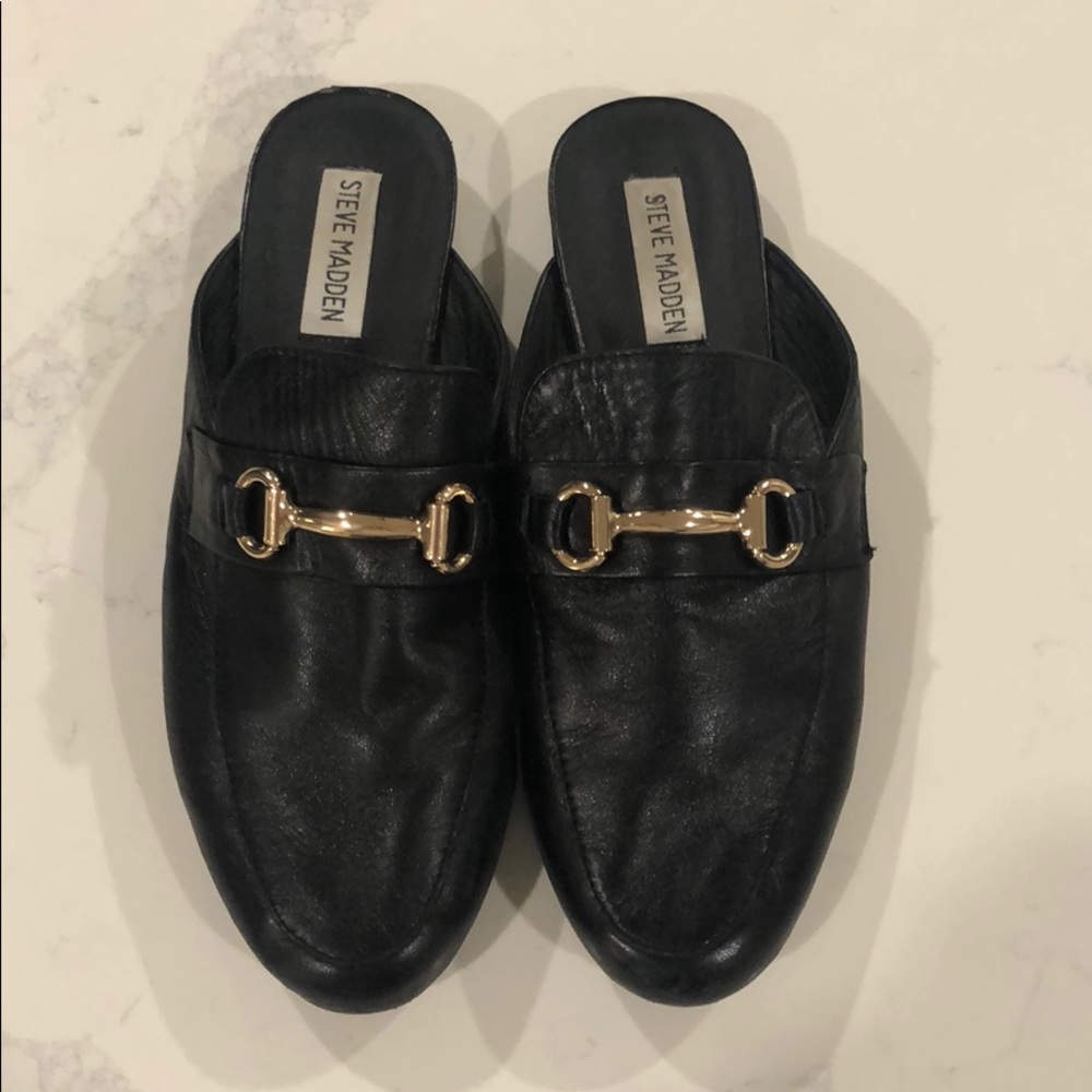 Steve Madden Black Mule with Gold 8.5